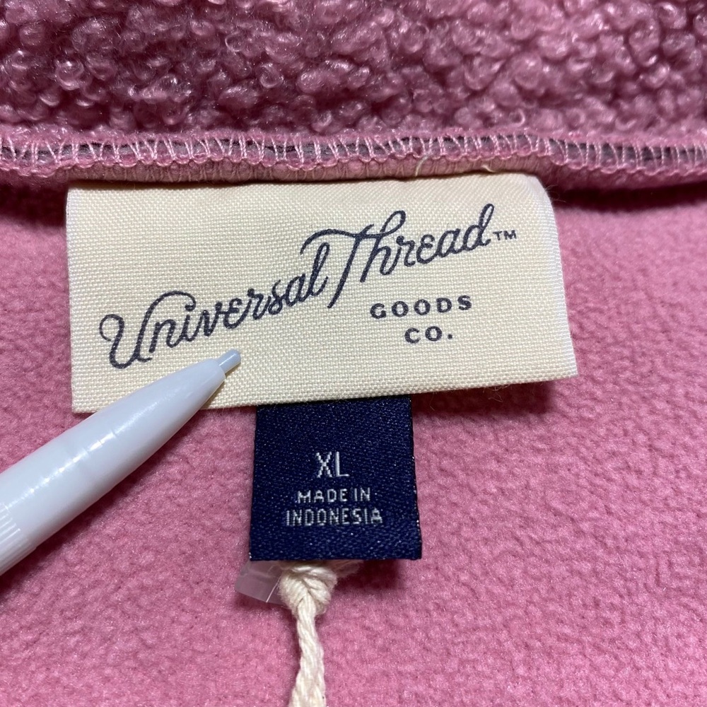Universal Thread Women's Floral Colorblock 1/2 Zip Sherpa Pullover Size XL Pink - Picture 8 of 11